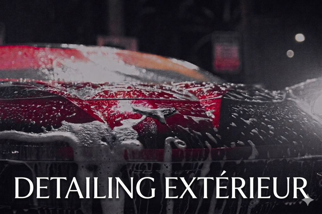 Lavage automobile à domicile d'une voiture rouge